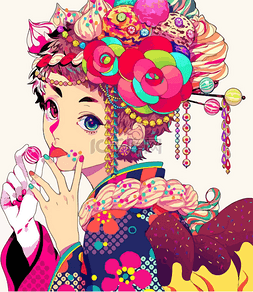 an图片_A colorful illustration of an anime girl made