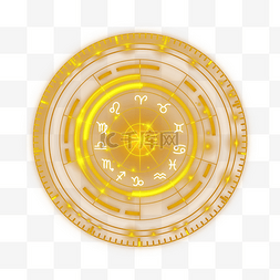 圆盘刻度素材图片_占星术金色光效圆盘