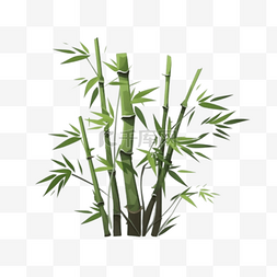 卡通手绘户绿色竹子