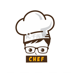 烹饪的图标图片_男主厨角色卡通艺术标志图标矢量