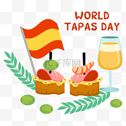 在西班牙节日世界塔帕斯日的食物
