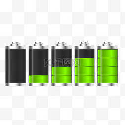 立体ui图片_电池立体充电绿色光效能源