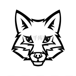 狡猾的狼图片_吉祥物程式化的狐狸头。