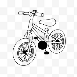 生活剪贴画图片_儿童脚踏车轮自行车剪贴画黑白