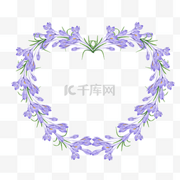 七夕紫色边框图片_番红花水彩花卉爱心边框