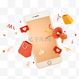 app图片_app购物3d手机电商立体