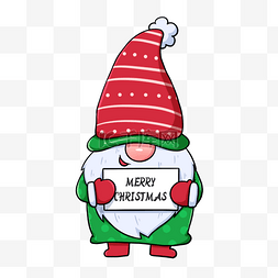新年帽子插画图片_圣诞侏儒圣诞红帽侏儒老人庆祝