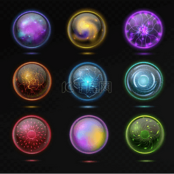 发光水晶球图片_魔术球带等离子体的能量球发光的