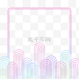 几何方框线条图片_韩国云朵粉色线条方框几何边框