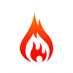 红色火焰图标图片_燃烧的火焰孤立的图标。