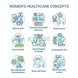妇女保健海报图片_妇女保健概念的标志。 女性医疗