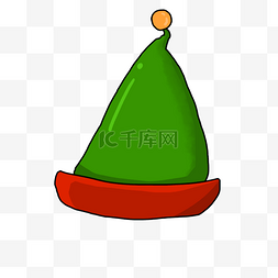 三角形红绿小精灵帽子剪贴画