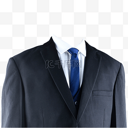 蓝色衣服PNG图片_黑西装白衬衫摄影图蓝领带