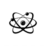 原子能符号黑色矢量图标。