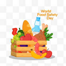 世界粮食素材图片_世界食品安全日木筐里的食品