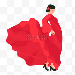 红裙舞图片_弗拉门戈舞者舞蹈动作