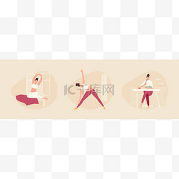 routine图片_Girl daily routine vector