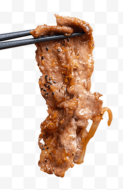 竹笋烤肉图片_筷子夹肉食物烤肉