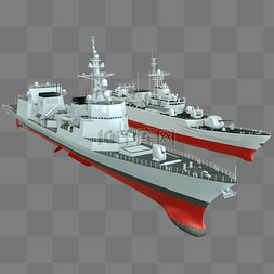 军事现代战争武器海军军舰船C4D