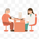 医疗健康高血压医院医生治疗中老年人检查