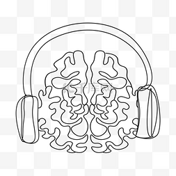 大脑听音乐线条画抽象