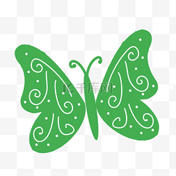 绿色白色可爱漂亮卡通花纹蝴蝶