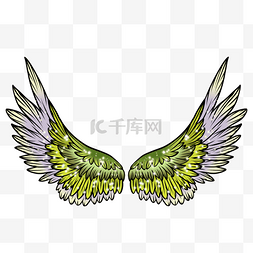 绿色天使羽毛翅膀