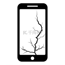 智能屏幕图片_显示屏上有裂纹的智能手机 破碎