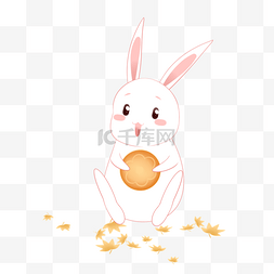 卡通可爱的中秋节兔子