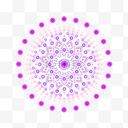 曼陀罗图案抽象圆点紫色图形
