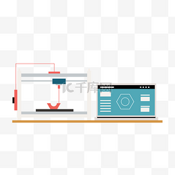 3d打印模型图片图片_3d打印科技计算机打印机模型插画