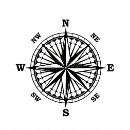 导航指向图片_航海罗盘或海员风之玫瑰矢量海洋