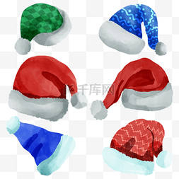 波纹纹理背景图图片_圣诞帽头饰红色水彩