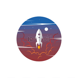 火箭太空图片_太空探索飞船标志符号矢量艺术