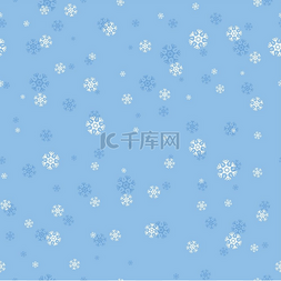 网页纹理图片_雪花矢量无缝图案在蓝色背景上飘