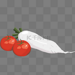 食材蔬菜白萝卜西红柿