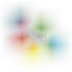 蓝色网格背景图图片_彩虹色，CMYK 半色调背景，矢量图