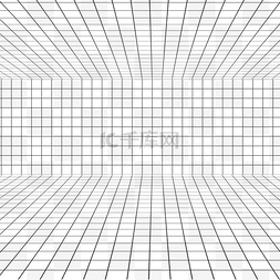 网格线条图片_立体空间透视线条网格