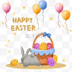 彩蛋可爱兔子复活节