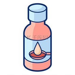 可爱瓶瓶图片_卡通风格的药用糖浆插图可爱有趣