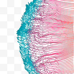 线条渐变背景组合图片_红蓝抽象撞色几何