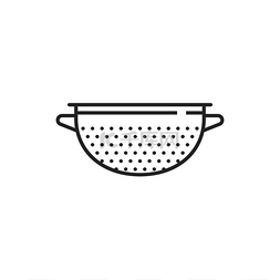 矢量细线图标厨房炊具食品过滤器