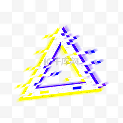 三角形状边框图片_倾斜的三角形霓虹故障风格几何边