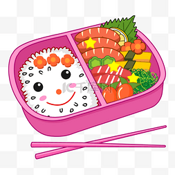 日本配菜图片_粉红色的日本可爱饭盒