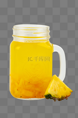 鲜榨果汁海报图片_菠萝果汁鲜果水果茶