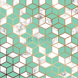 几何图案立方体图片_矢量大理石纹理，无缝图案设计与
