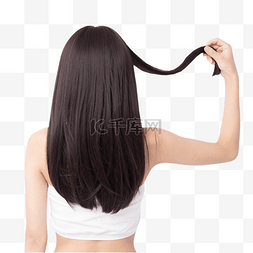 头发抠图素材图片_女生美发顺滑头发