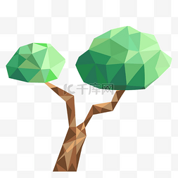 多边形几何低聚立体树木