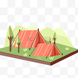露营的红色帐篷