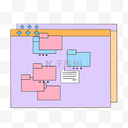 紫色炫彩设计风格图片_网页文件重叠绘画创意图案